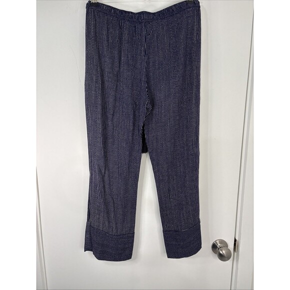 YSTR Cropped Rayon Pants Pockets Drawstring XS Stripes - Picture 3 of 3